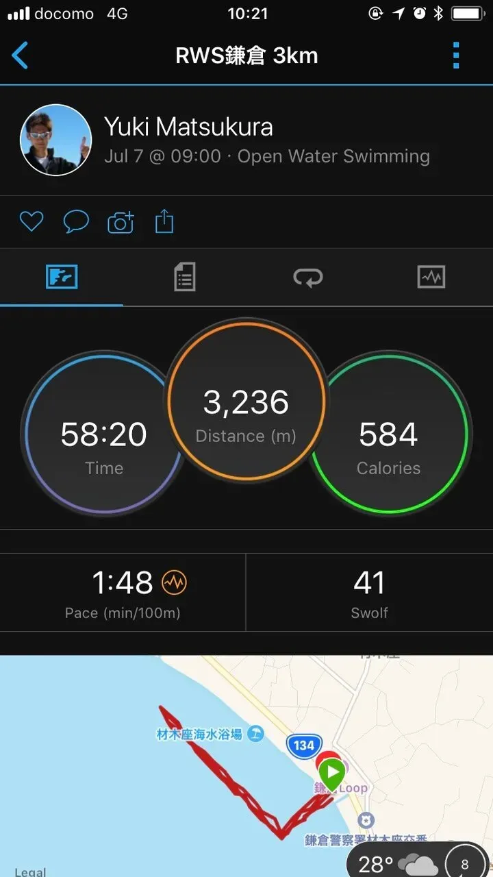 鎌倉RWS 3000m を練習がてら泳いできました - 画像3