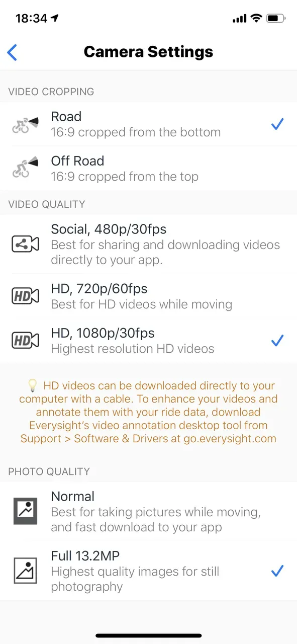 撮影モード設定