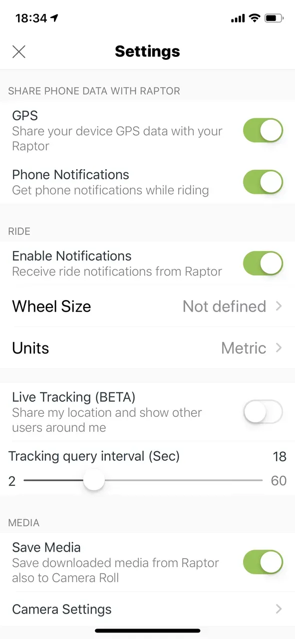 設定画面トップ