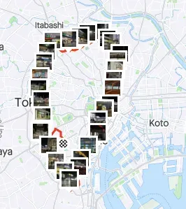 自転車で山手線1周。途中でパンクした。。。