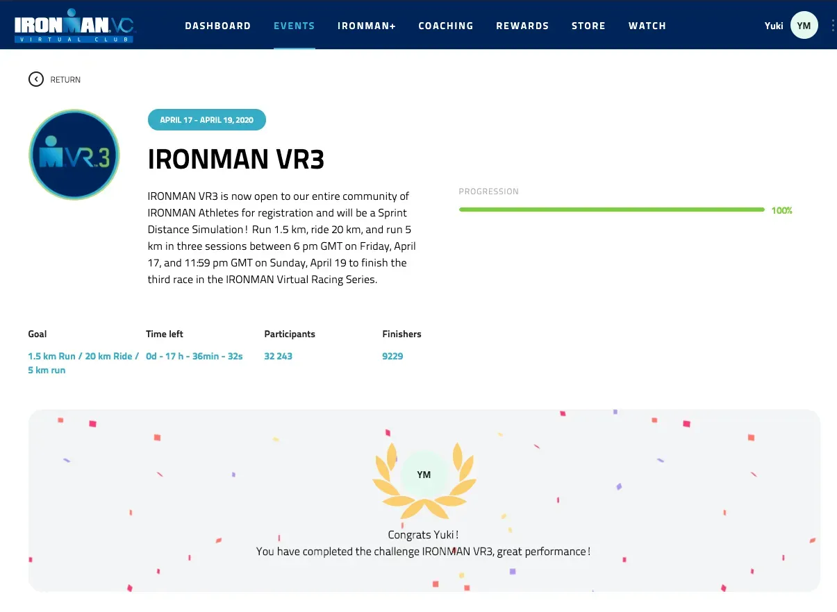 IRONMAN VR 3完走〜