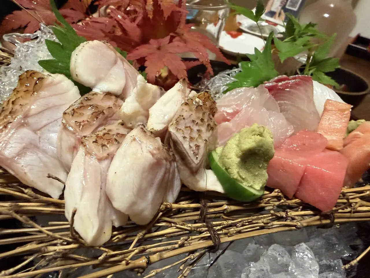 割烹もりもとの料理（のどぐろの炙りなど）